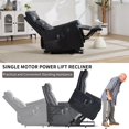 thumbnail image 4 of Power Lift Recliner Chair, Massage & Heat for Elderly, USB Charging, 155° Recline, Heavy Duty, Black, 4 of 13