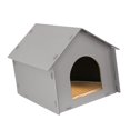 thumbnail image 4 of DimyFew Outdoor Cat House Outdoor Cat Shelter Feral Cat Shelter Portable Kitty House Weatherproof Windproof PP Hollow Board Mat Included Suitable for Garden Porch Community Simulated rattan mat, 4 of 8
