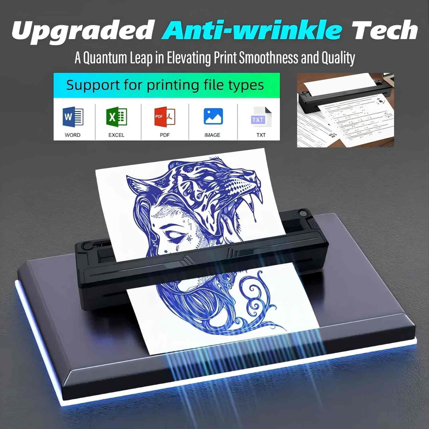 Printer, Including 6 Transfer Papers and 6 Thermal Papers