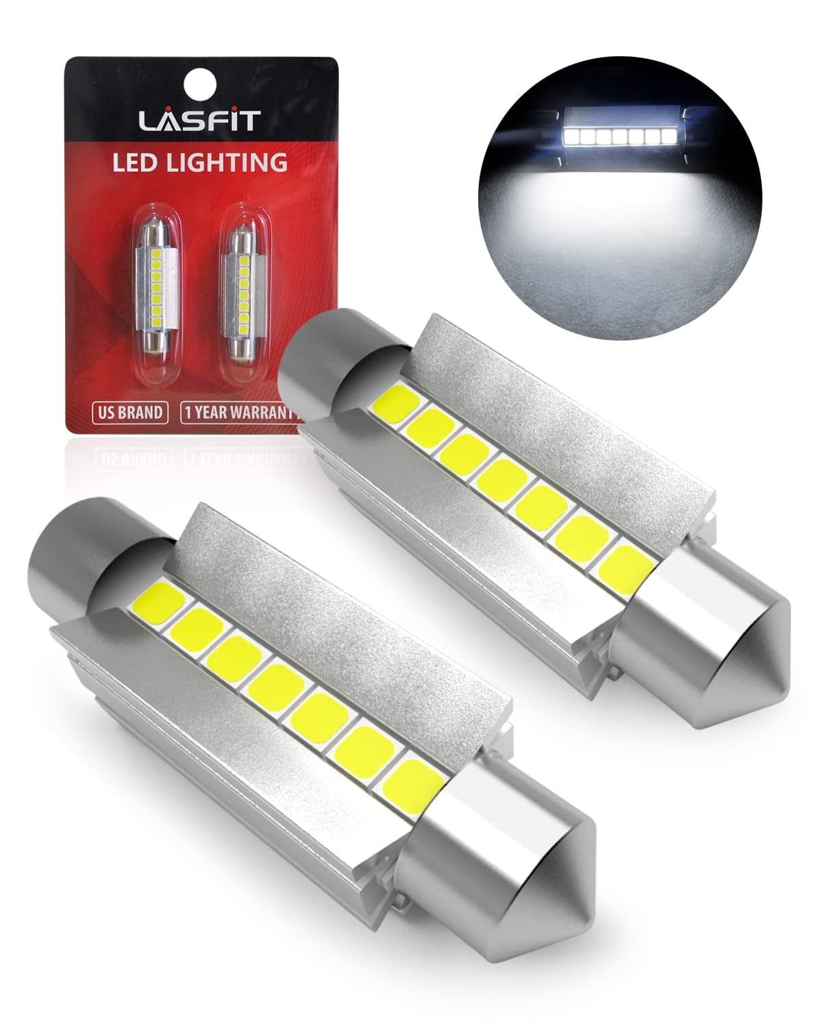 Bombillas Led 38mm 6smd 2835 10 - Blanco Frío 12V Para Luz Interior Coche | Tipo Festoon C5W Bombilla 12V Sustitución 6411