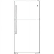 GE GTE18DTNRWW 28 Energy Star Qualified Top Freezer Refrigerator with 17.52 cu. ft. Capacity, LED Lighting, Adjustable Wire Shelves and Upfront Temperature Controls in White