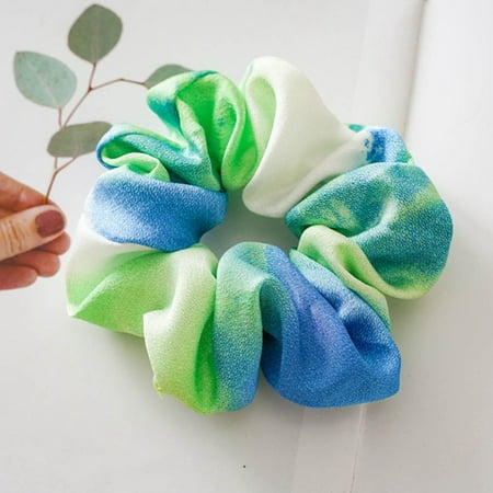 Circle Green Ring - Fancyleo Tie-dyed Elastic Band Hair Ring Simple Wild Women's Cloth Circle Head Jewelry