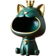 thumbnail image 1 of Estatua de gato que ríe, caja de almacenamiento de gato de boca grande, escultura de gato de la suerte, caja de almacenamiento de gato de la suerte, cuenco para llaves de gatito, bandeja para joyas, 1 of 4