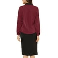 thumbnail image 3 of INSPIRE CHIC Women's Button Down Shirt Long Sleeve Work Peter Pan Collar Blouse Tops, 3 of 5