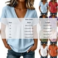 thumbnail image 3 of cfhntfmh Spring Tops for Women Casual V Neck Cotton Blend Shirts Short Sleeve Loose Fit Lightweight Blouse Tunics, 3 of 7