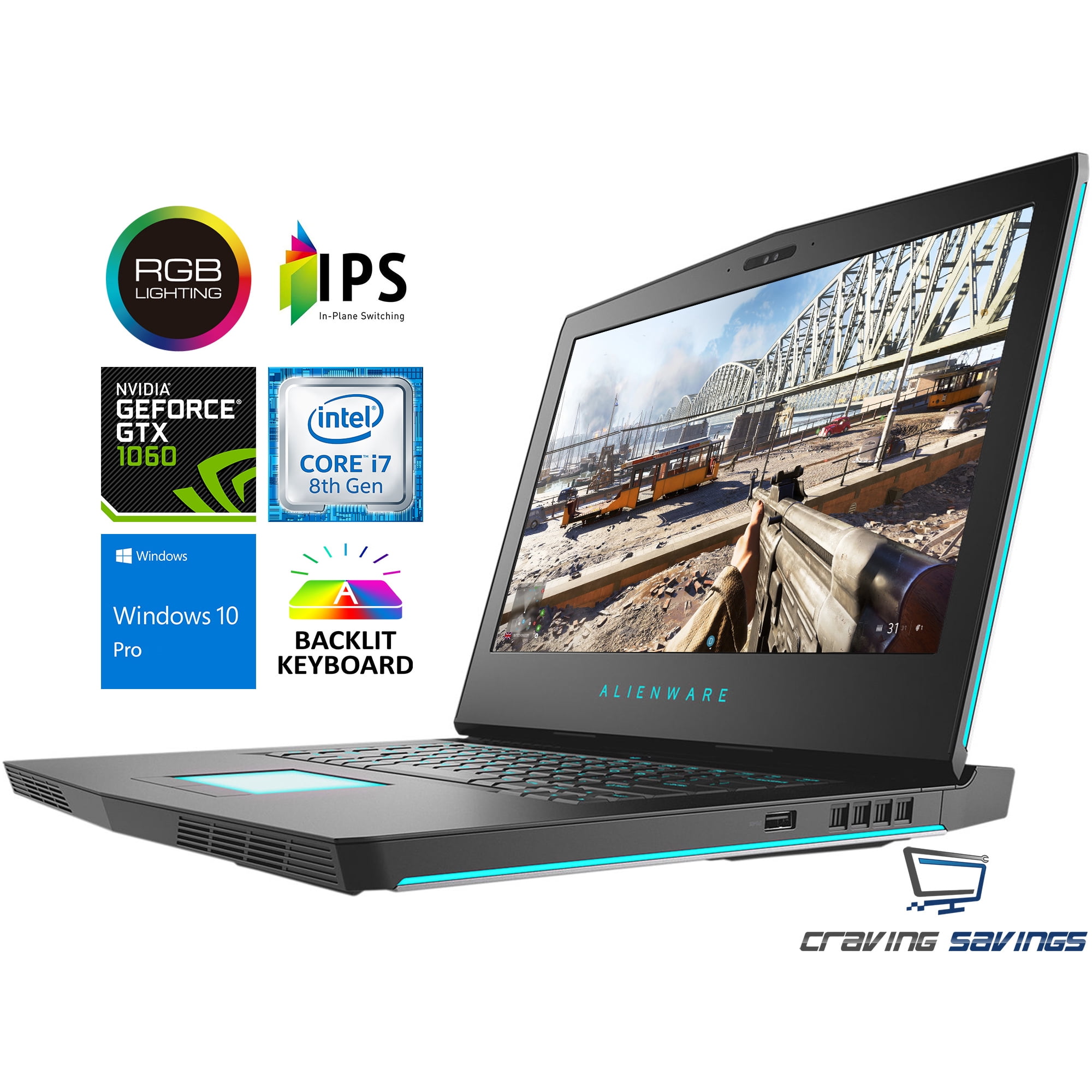 Dell Alienware 15 R4 IPS FHD Gaming Notebook, Intel 6-Core i7-8750H  Upto 16GB DDR4, 512GB NVMe SSD 1TB HDD, NVIDIA GeForce GTX 1060 