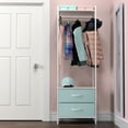thumbnail image 2 of Sorbus Clothing Rack with Drawers – Tall Garment Rack with Wood Top, Steel Frame & Fabric Drawers – Stand Alone Closet Organizer, Aqua, 2 of 10