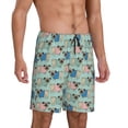 thumbnail image 2 of Kdxio Colorful Pugs Print Mens Sleep Shorts Bottoms Soft Comfy Pajama Wear Pants with Drawstring Pockets, 2 of 5