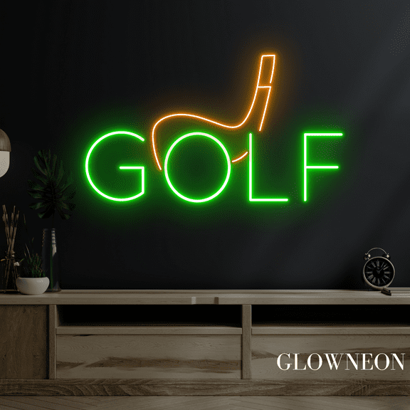 Glowneon Golf Neon Sign, Golfing Led Sign, Golf Club Wall Led Decor