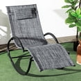 thumbnail image 2 of Outsunny Patio Rocking Chair Zero Gravity Rocker with Mesh Seat, Grey, 2 of 10
