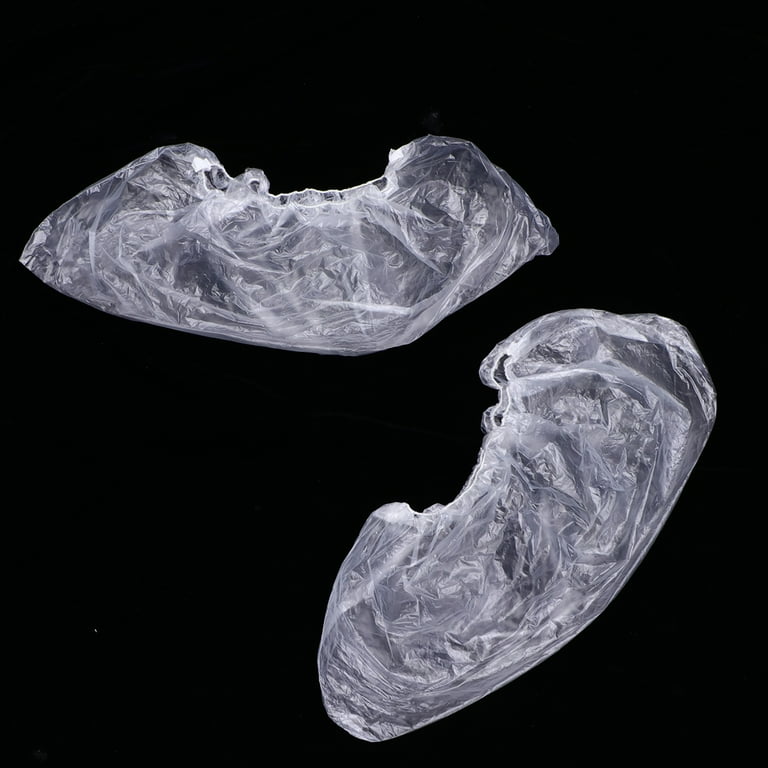 OUNONA Transparent Disposable Plastic Shoe Covers for Home Use