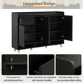 thumbnail image 3 of Euroco Modern Storage Cabinet with Adjustable Shelves and Beveled Handles – Multi-Functional Organizer with Drawer, Open Compartments, and Solid Wood Legs, 3 of 9