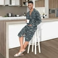 thumbnail image 4 of Dailycode Men Robe Lightweight Soft Bathrobes Kimono Nightgown Cartoon Dark Clouds, 4 of 6