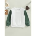 thumbnail image 2 of Mialoley Chandails en Molleton pour Garçons et Filles Col Rond Contraste Couleur Manches Longues Chandails à Capuchon Bébé Automne Hiver Pulls Décontractés, 2 of 8