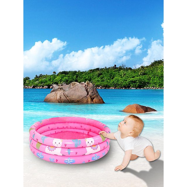 Piscina inflable con parche de reparación, piscina plegable para bebés, material de pvc duradero, rosa, tamaño: 100x30cm