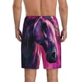 thumbnail image 4 of Lsque Watercolor Painting White Horse Mens Sleep Pajama Shorts,Short Pajama Pants, Cotton Ultra-Soft Knit-3X-Large, 4 of 9