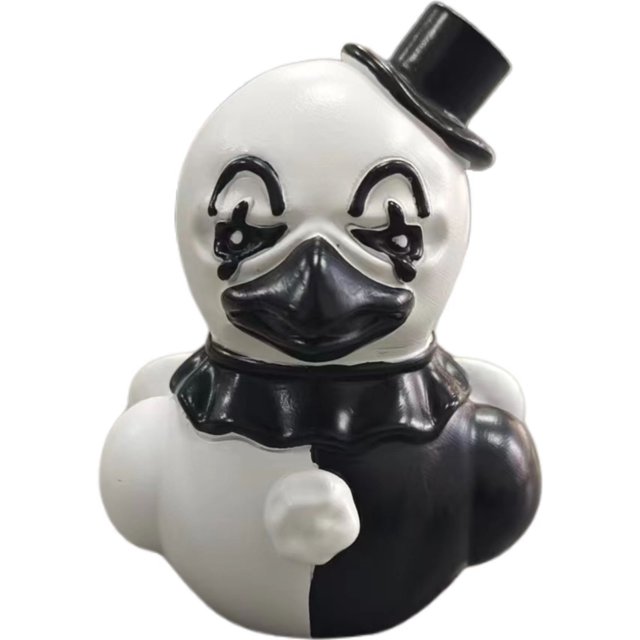Clown Duck Statue Small Horror Movie Character Collectible Figurines Cartoon Duck Decorative for Desktop Home Office Gifts