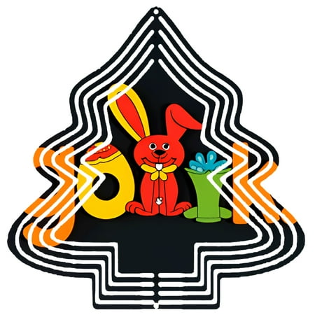 Colorful Metal Hanging Christmas Tree Wind Decorations – Unique Garden Spinners with Tree-Shaped Design for Yard and Garden