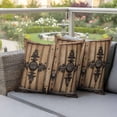 thumbnail image 5 of Pack of 2 Outdoor Pillow Covers 18x18 Inch Waterproof Farmhouse Brown Throw Pillow Covers,Decorative Couch Pillow Shams Protectors Rustic Wooden Historical Barn Door Plank Patio Cushion Pillowcases, 5 of 8
