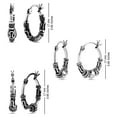 thumbnail image 5 of LeCalla Antique 925 Sterling Silver Hoop Earrings Set of 3 Pairs Lightweight for Women and Teen (17MM), 5 of 8