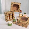 thumbnail image 6 of Efavormart 12 Pack | 6"x6"x3" Cake Boxes with Window, Tropical Leaf Disposable Bakery Box for Pastries, Cookies, Pie, Cupcakes, 6 of 11