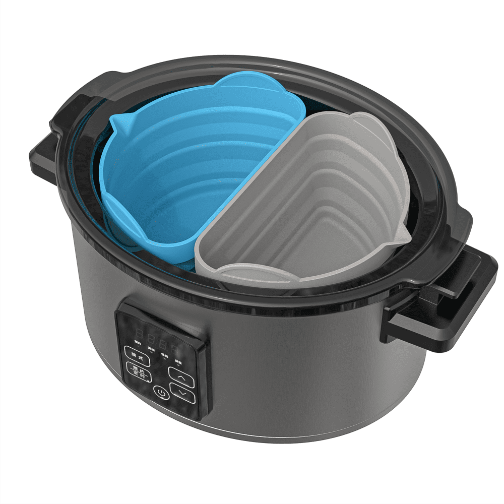 Foldable Crock Pockets Slow Cooker Divider Silicone Insert BPA Free  Dishwasher Safe Reusable Silicone Mold For Crock-pot - AliExpress