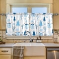 thumbnail image 2 of Yayeee Kitchen Curtains Tier Set of 2 Light Filtering 57"x24" Over Sink Window Panels, Blue Simple Cartoon Snowmen, 2 of 7