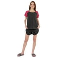 thumbnail image 2 of Inkmeso Solid 2 Pc Nightwear Set For Women Raglan Sleeves Button-Down Top & Shorts Sleepwear-80, 2 of 7