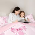 thumbnail image 4 of Erosebridal Letter Monogrammed L Pink Bow Bedding Comforter Set 7 Pieces,Floral Cherry Blossoms Full Bedding Set,Pink Reversible,Luxury Bedroom Decor, 4 of 6