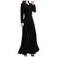 thumbnail image 1 of Vestido largo de terciopelo de manga larga para mujer - Vestido largo ajustado de corte A para fiestas de invierno, tallas M-XXXXL, 1 of 6