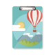 thumbnail image 1 of Globo de aire caliente sol de nubes Portapapeles Carpeta de escritura Placa de soporte A4, 1 of 4