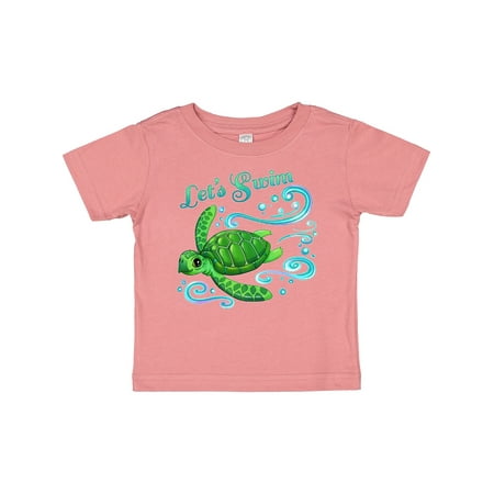 

Inktastic Lets Swim- Cute Sea Turtle Gift Baby Boy or Baby Girl T-Shirt