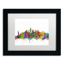 Trademark Fine Art 'New York City Skyline' Canvas Art by Michael Tompsett, White Matte, Black Frame