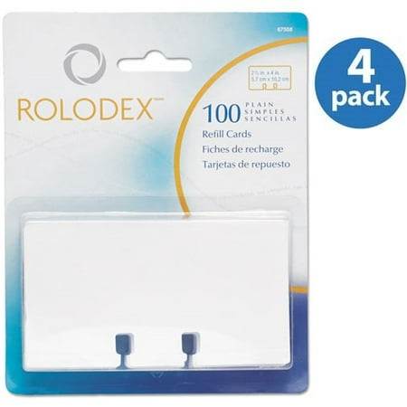 Style Business Card Files Refill - (4 Pack) Rolodex Plain Rotary File Cards