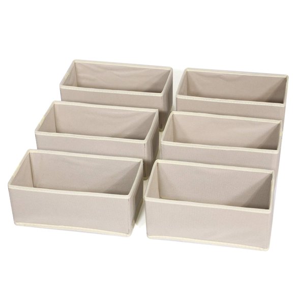 Diommell Paquete De 6 Cajas De Almacenamiento De Tela Plegables, Organizador De Cajones, Cestas De Tela, Contenedores, Divisores Para Ropa, Ropa Interior, Sujetadores, Calcetines, Lencería, Ropa, Colo