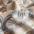 thumbnail image 4 of WREESH Women's Soft Wool Ethnic Style Shawl, Paisley Tassels Lengthening Warm Winter Scarf Blue, 4 of 4