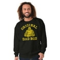thumbnail image 4 of Funny Father Original Dad Bod Buddha Men's Big & Tall Crewneck Sweatshirt Brisco Brands 2X, 4 of 5