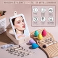 thumbnail image 2 of Set de brochas de maquillaje BS-MALL, tamaño grande, con espejo LED, 15 unidades, con funda, 2 of 6