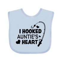 Inktastic I Hooked Auntie's Heart with Fishing Rod Boys or Girls Baby Bib