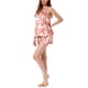 thumbnail image 4 of Conjunto de salón de satén para mujer INSPIRE CHIC, camiseta sin mangas, ropa de noche, pijamas, talla XL, blanco con flores rosas, 4 of 6