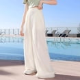 thumbnail image 4 of ZLBDYG Teen Girls Flowy Palazzo Pants Kids Wide Leg Linen Pant Summer Casual Beach Gauze Trousers Loose Soft Boho Athletic Bottoms, 4 of 6