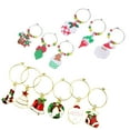 thumbnail image 2 of HEMOTON 12pcs Christmas Wine Glass Charms Creative Design Marker Zinc Alloy Rings Pendant Drinking Cup Identifier Party Cup Sign Festival, 2 of 6