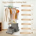 thumbnail image 5 of Doulami Clothes Rack on Wheels Rolling Garment Rack with Shelves Stainless Steel Extendable Clothing Drying Rack for Hanging Clothes, 5 of 11