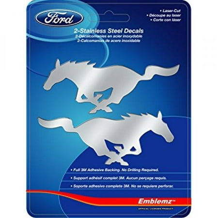 - Chroma Graphics 1201 Emblemz Silver 6 x 8 Ford Mustang Logo Stainless Steel Decal