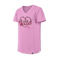 thumbnail image 2 of Girl's Youth New Era  Pink Minnesota Wild Flip Sequin V-Neck T-Shirt, 2 of 6