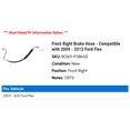 thumbnail image 2 of Front Right Brake Hose - Compatible with 2009 - 2012 Ford Flex 2010 2011, 2 of 2
