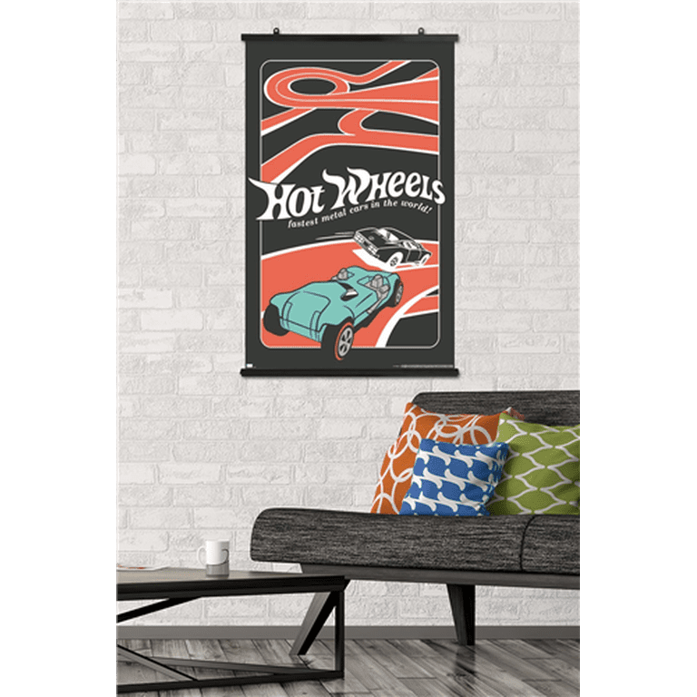 Mattel Hot Wheels - Red Minimalist Wall Poster, 22.375