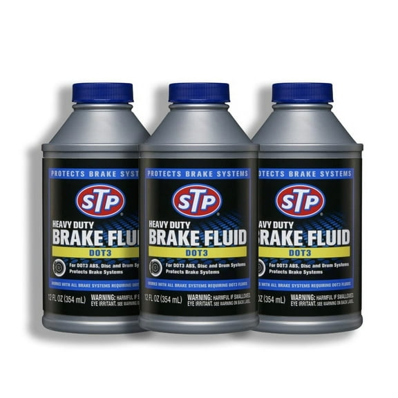 Heavy Duty Brake Fluid, Dot 3 Brake Fluid Protects Brake Systems, ABS, Disc and Drum Systems, 12 Oz, by STP, 3 Packs