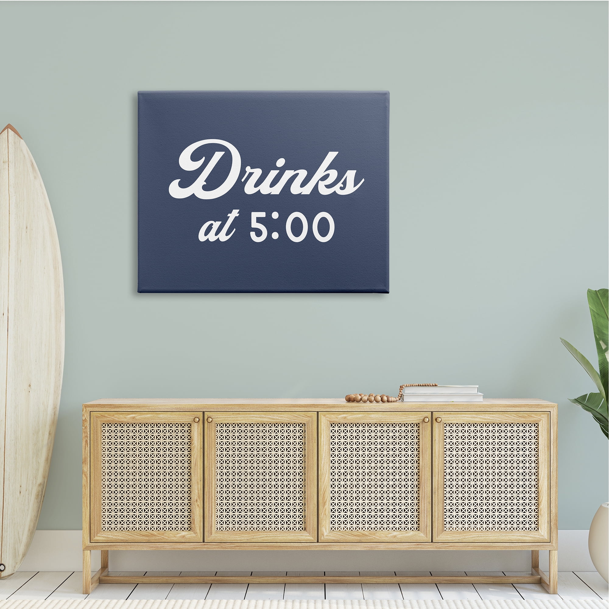 Stupell Industries Drink at Five Fun Nautical Party Sign,48 x 36, Design by Daphne Polselli