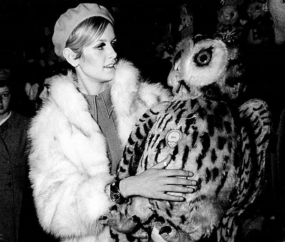 Twiggy wearing a fur coat Photo Print (10 x 8)